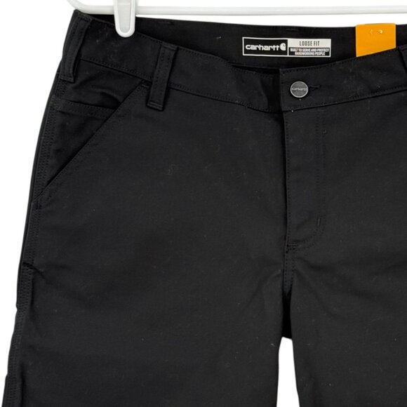 Carhartt Women's Rugged Flex Black Canvas Work Shorts Size 12 NWT 10" Inseam - Picture 3 of 11